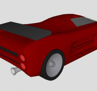 红色概念跑车SU模型下载_sketchup草图大师SKP模型