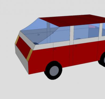 红色小货车SU模型下载_sketchup草图大师SKP模型