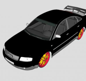 奥迪A6汽车SU模型下载_sketchup草图大师SKP模型