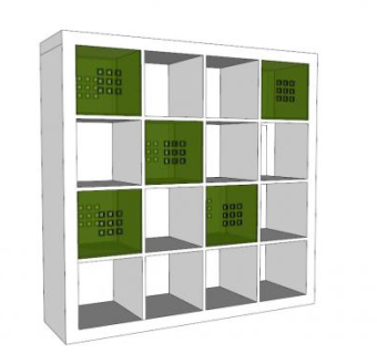 宜家储存箱书柜SU模型下载_sketchup草图大师SKP模型