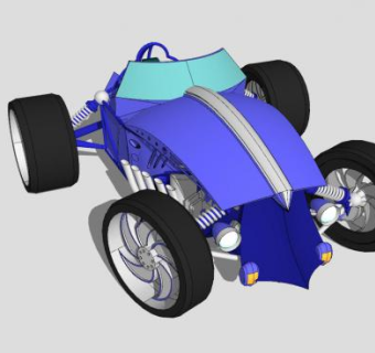 概念炫酷赛车SU模型下载_sketchup草图大师SKP模型