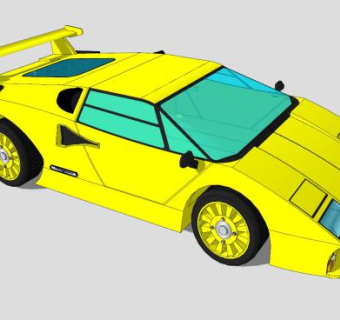 兰博基尼康塔什跑车SU模型下载_sketchup草图大师SKP模型