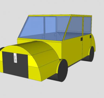 简单的旧汽车SU模型下载_sketchup草图大师SKP模型
