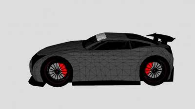 黑色跑车SU模型下载_sketchup草图大师SKP模型