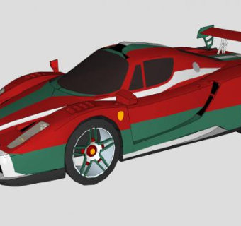 法拉利恩佐跑车SU模型下载_sketchup草图大师SKP模型