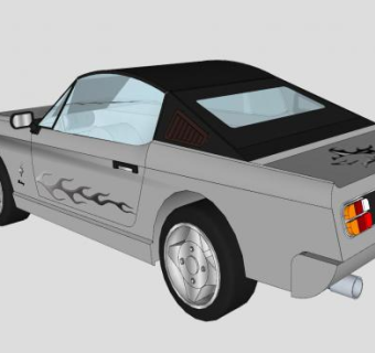福特野马汽车SU模型下载_sketchup草图大师SKP模型