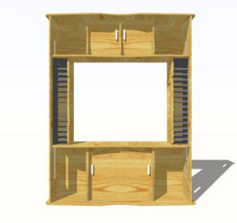 橡木家具书柜SU模型下载_sketchup草图大师SKP模型