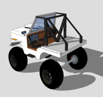 白色吉普车SU模型下载_sketchup草图大师SKP模型