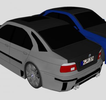 宝马M5E39汽车SU模型下载_sketchup草图大师SKP模型