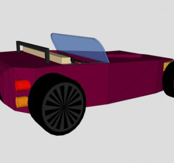 老式敞篷轿车SU模型下载_sketchup草图大师SKP模型