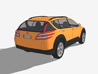 橙色<em>SUV</em>汽车车辆SU模型下载_sketchup草图大师SKP模型