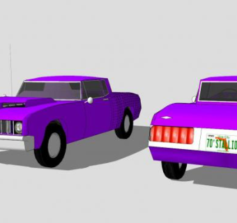 1970肌肉车GX65汽车SU模型下载_sketchup草图大师SKP模型