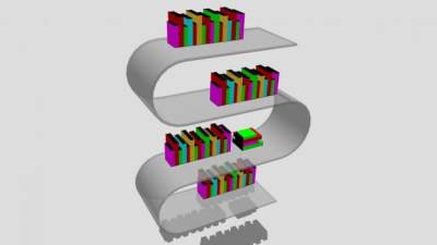 现代S型书柜SU模型下载_sketchup草图大师SKP模型
