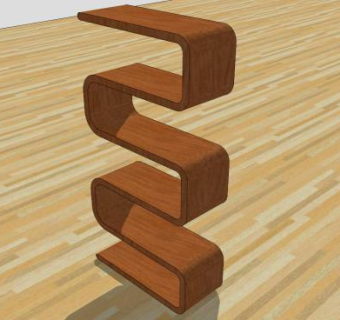 现代书架棕色书柜SU模型下载_sketchup草图大师SKP模型