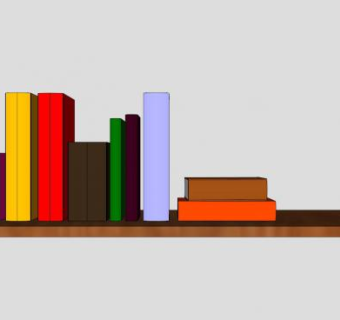 嵌入式U型书柜SU模型下载_sketchup草图大师SKP模型