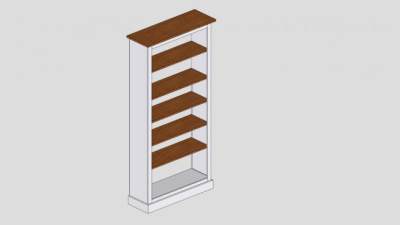 双色5书架书柜SU模型下载_sketchup草图大师SKP模型