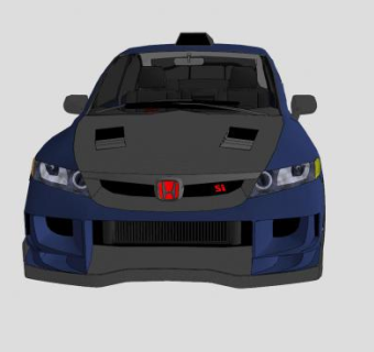 本田思域轿车SU模型下载_sketchup草图大师SKP模型