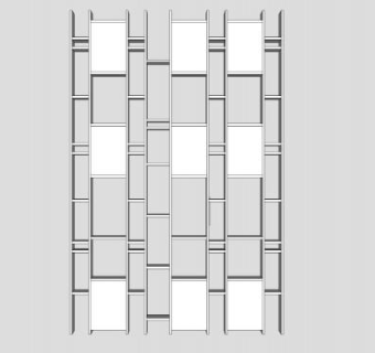 隔板白色书架SU模型下载_sketchup草图大师SKP模型