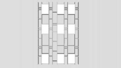 隔板白色书架SU模型下载_sketchup草图大师SKP模型