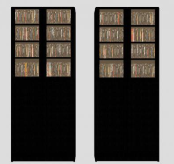 宜家比利黑色书架SU模型下载_sketchup草图大师SKP模型