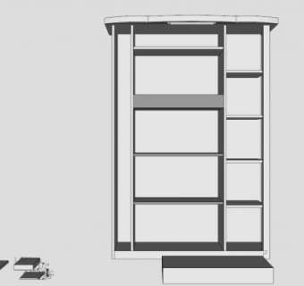 现代隔板式白色书架SU模型下载_sketchup草图大师SKP模型