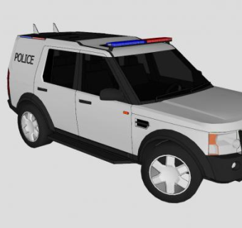 路虎警车SU模型下载_sketchup草图大师SKP模型
