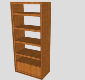 隔板实木书架SU模型下载_sketchup草图大师SKP模型