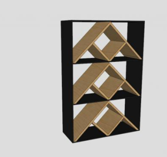 实木家具书柜书架SU模型下载_sketchup草图大师SKP模型