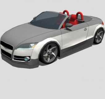 奥迪TT敞篷跑车SU模型下载_sketchup草图大师SKP模型
