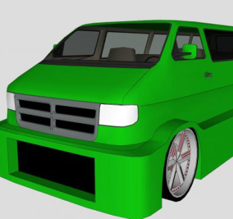 道奇Van厢型客货两用车SU模型下载_sketchup草图大师SKP模型