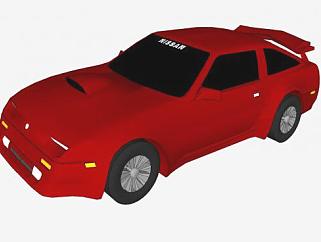 尼桑300ZX红色跑车SU模型下载_sketchup草图大师SKP模型
