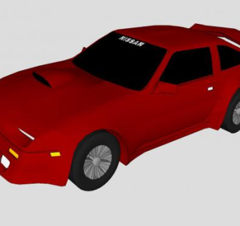 尼桑300ZX红色跑车SU模型下载_sketchup草图大师SKP模型
