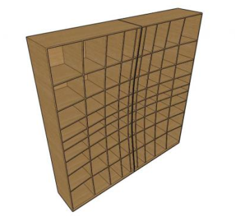 隔板式墙柜书架SU模型下载_sketchup草图大师SKP模型