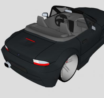 宝马Z3敞篷跑车SU模型下载_sketchup草图大师SKP模型