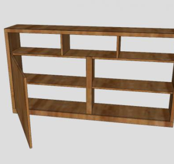 橡树书架书柜SU模型下载_sketchup草图大师SKP模型