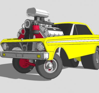 老式汽车和发动机SU模型下载_sketchup草图大师SKP模型