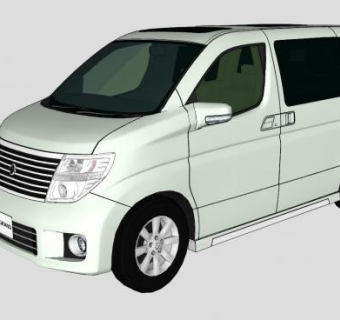 日产君爵保姆车SU模型下载_sketchup草图大师SKP模型