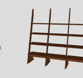 现代隔板书架SU模型下载_sketchup草图大师SKP模型