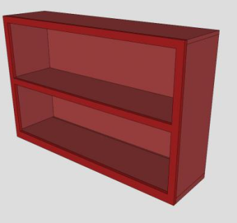 小托红色书板书柜SU模型下载_sketchup草图大师SKP模型