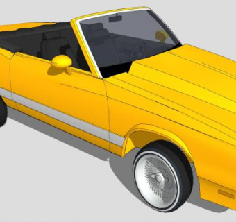 趴地跳跳车敞篷轿车SU模型下载_sketchup草图大师SKP模型