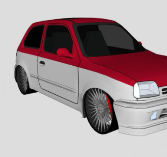 日产微米汽车SU模型下载_sketchup草图大师SKP模型