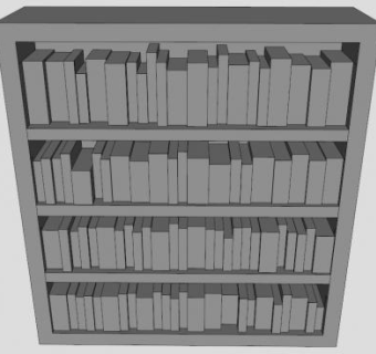 现代简约大书架SU模型下载_sketchup草图大师SKP模型