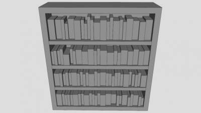 现代简约大书架SU模型下载_sketchup草图大师SKP模型