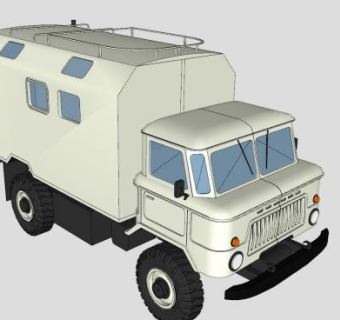 俄罗斯GAZ66轻卡SU模型下载_sketchup草图大师SKP模型