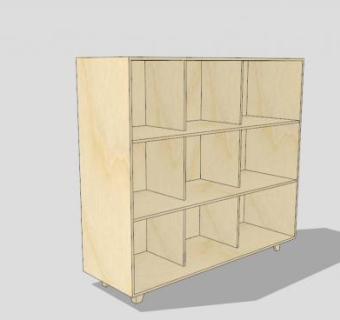 鳍形家具书架SU模型下载_sketchup草图大师SKP模型