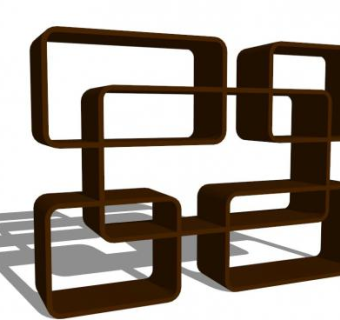 木制倚墙式书架SU模型下载_sketchup草图大师SKP模型