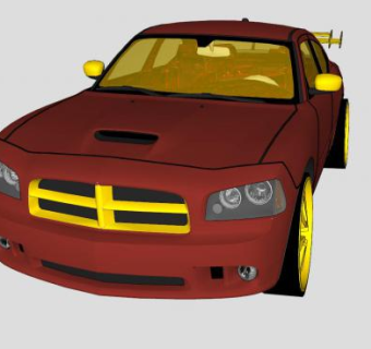 道奇充电器srt8汽车SU模型下载_sketchup草图大师SKP模型