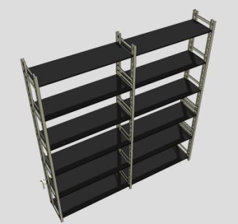钢木结合书柜书架SU模型下载_sketchup草图大师SKP模型
