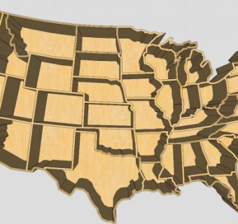 美国地型书架SU模型下载_sketchup草图大师SKP模型