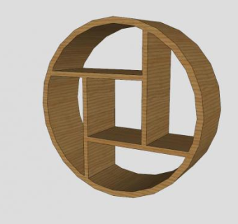 现代圆形书架SU模型下载_sketchup草图大师SKP模型